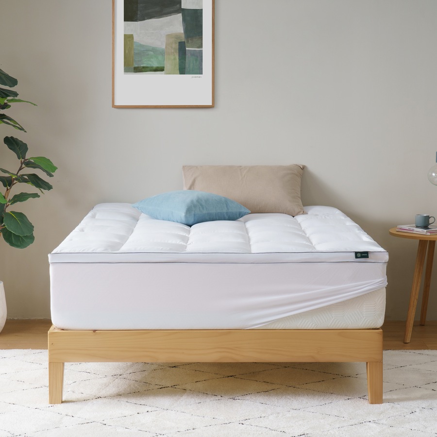 Zinus Single Quilted Bamboo Mattress Topper- Fits up to 40cm Thick Mattresses