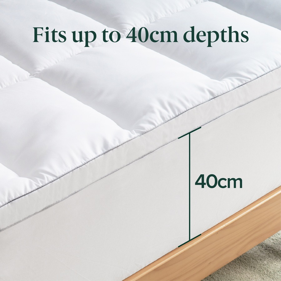 Zinus Single Quilted Bamboo Mattress Topper- Fits up to 40cm Thick Mattresses