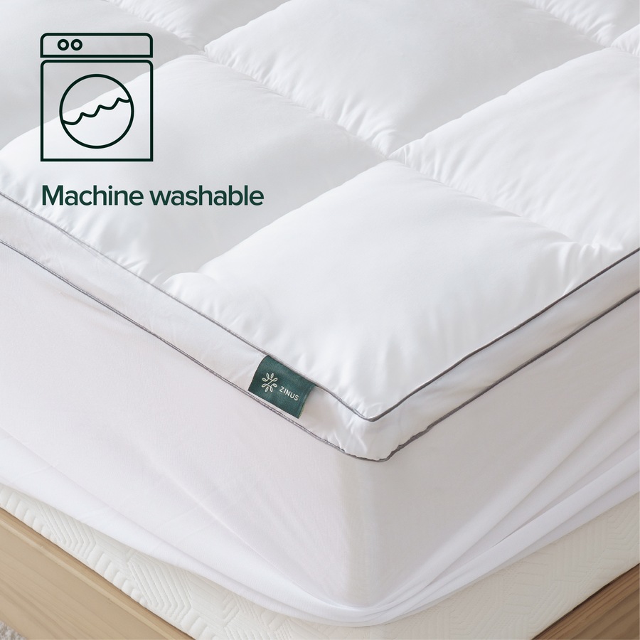 Zinus Single Quilted Bamboo Mattress Topper- Fits up to 40cm Thick Mattresses