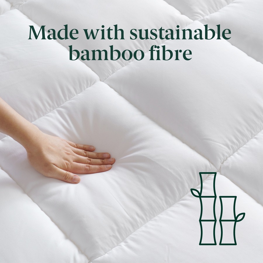 Zinus Single Quilted Bamboo Mattress Topper- Fits up to 40cm Thick Mattresses