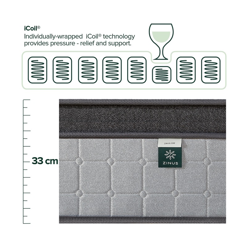 Buy Zinus Support Plus iCoil Pocket Spring Mattress Double, Queen