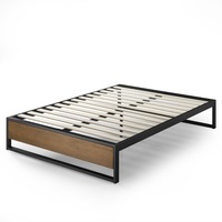 Zinus High Metal and Solid Wood Bed Base 35cm Underbed storage