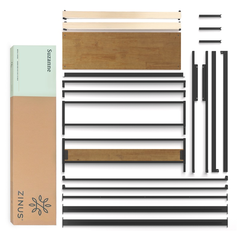 Buy Zinus Suzanne Canopy Metal and Solid Wood Bed Frame MyDeal