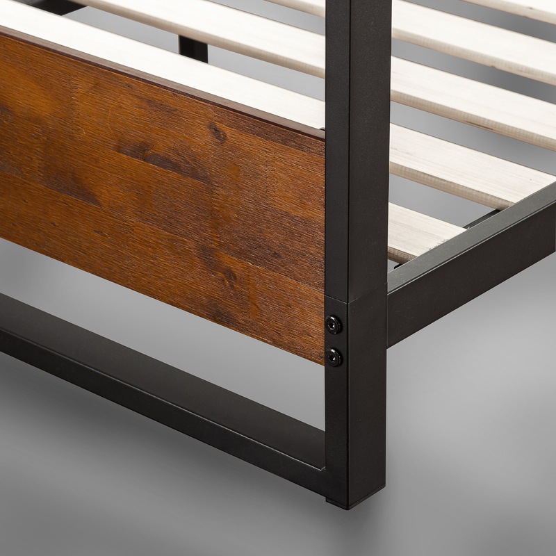 Buy Zinus Suzanne Metal And Solid Wood Bed Frame Mydeal 