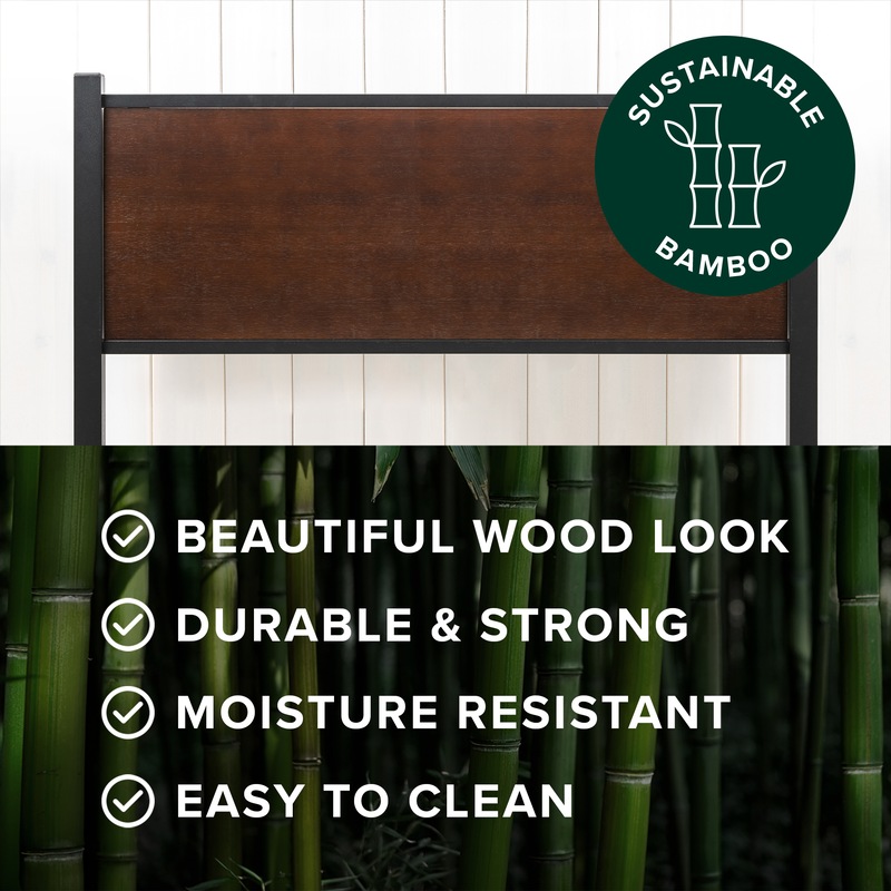 Buy Zinus Tucker Metal and Bamboo Wood Bed Frame (Single Double Queen