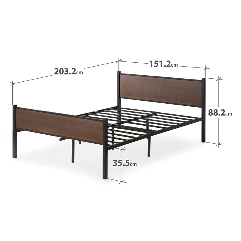 Buy Zinus Tucker Metal and Bamboo Wood Bed Frame (Single Double Queen