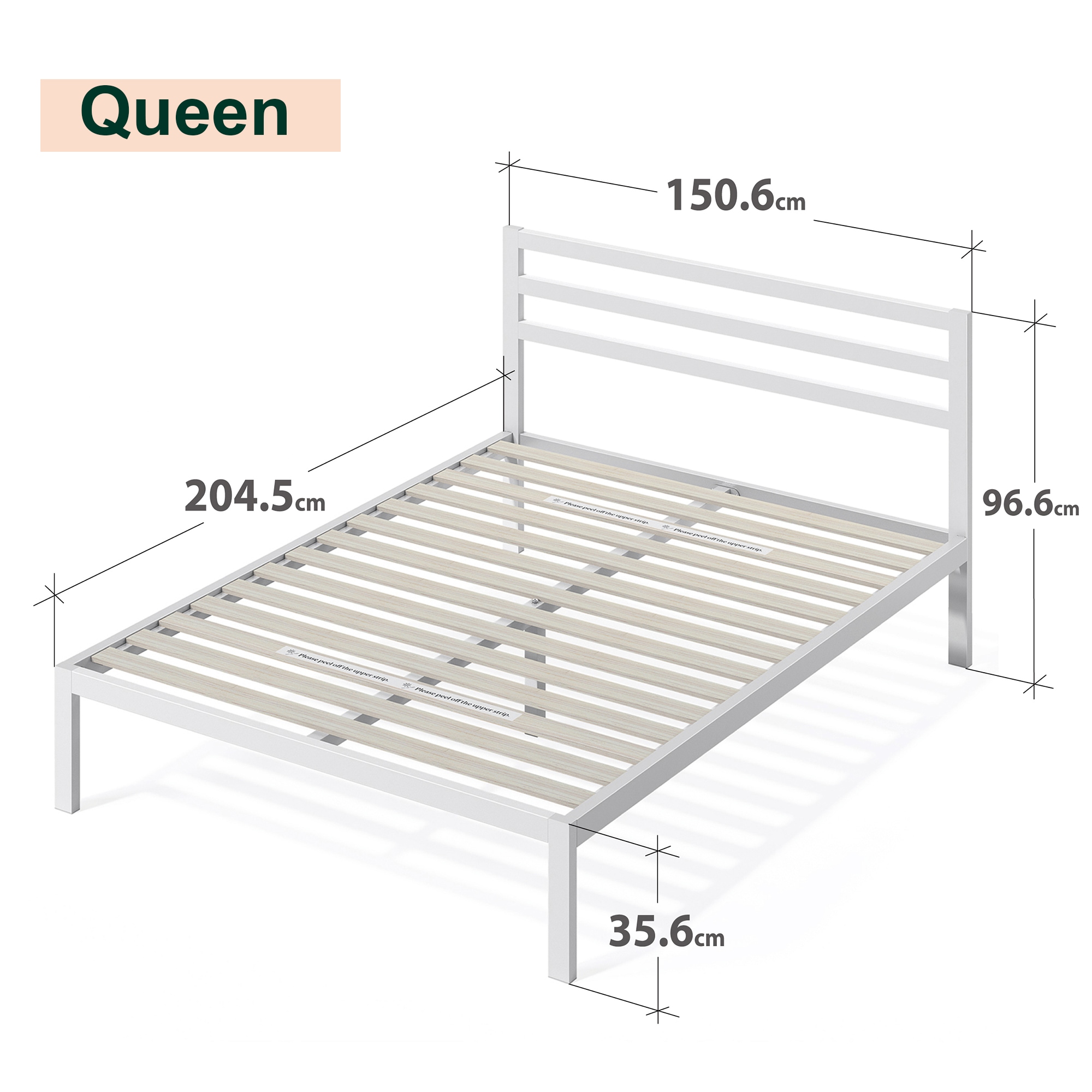 Buy Zinus Mia White Metal Platform Bed Frame - MyDeal