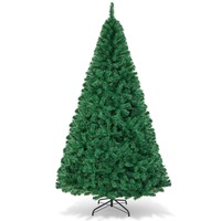 Costway 2.4m Artificial Christmas Tree Xmas Pine Tree w/Solid Metal Legs Holiday Decoration