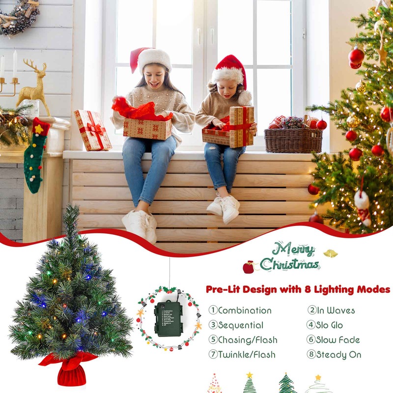 Buy Costway 66CM Mini Christmas Tree Tabletop Xmas Decoration Multi