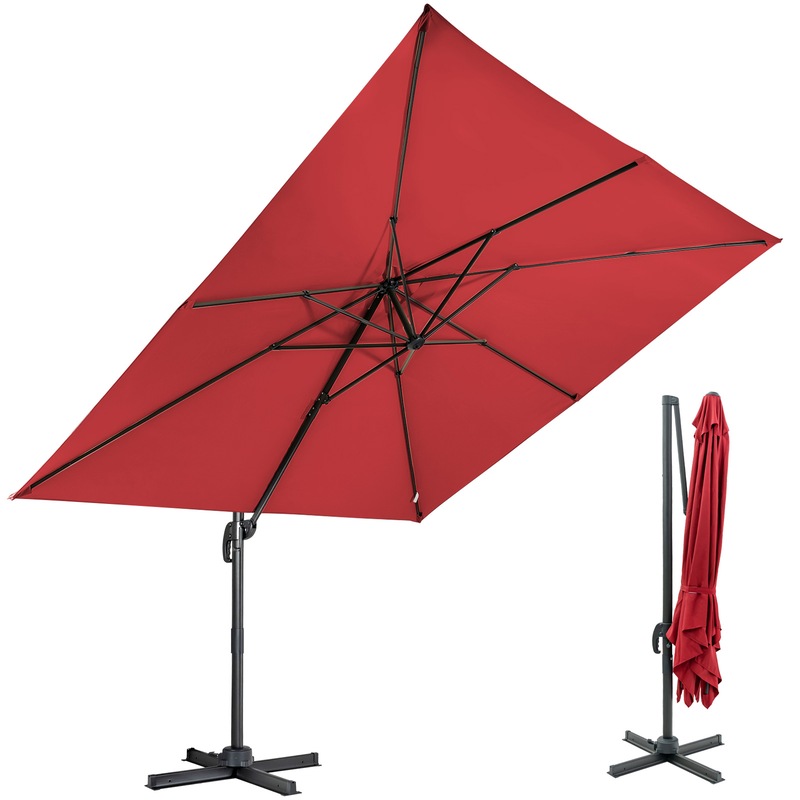 Buy Costway 3M Outdoor Cantilevered Umbrella Sun Shade Shelter