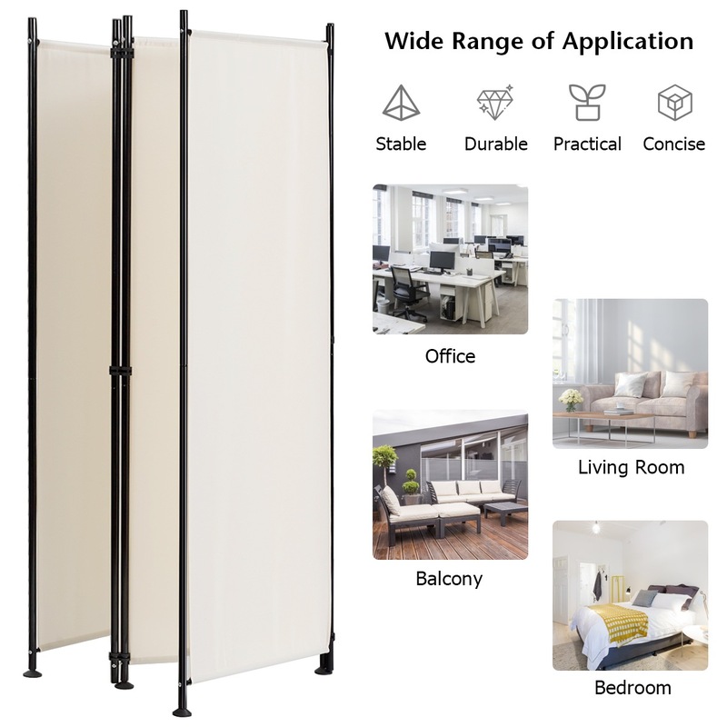 Buy Costway 4 Panel Room Divider Screen Folding Privacy Screen Home ...