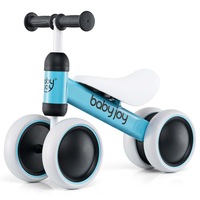 Costway 4 Wheels Balance Bike Walker Ride On Toys Mini No Pedal Push Scooter Gift Blue