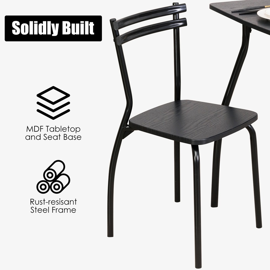Costway 5pcs Modern Dining Table and Chairs Set Kitchen Furniture Cafe Home