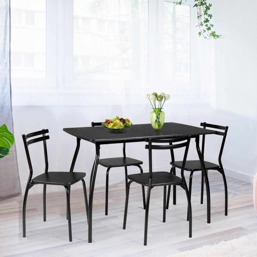 Costway 5pcs Modern Dining Table and Chairs Set Kitchen Furniture Cafe Home