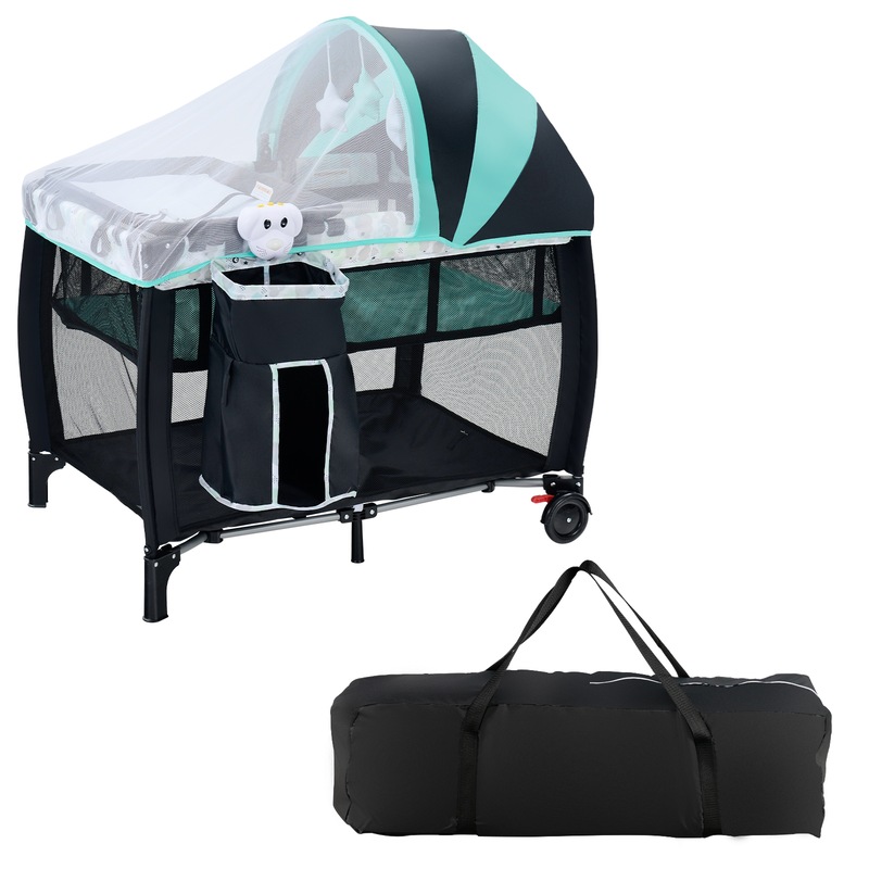 Buy Costway All IN 1 Travel Cot Portable Portacot Foldable
