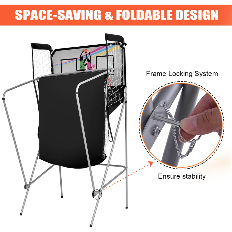 Costway Arcade Basketball Game 2-Player Basketball System Electronic Scoring Sports Indoor Exercise