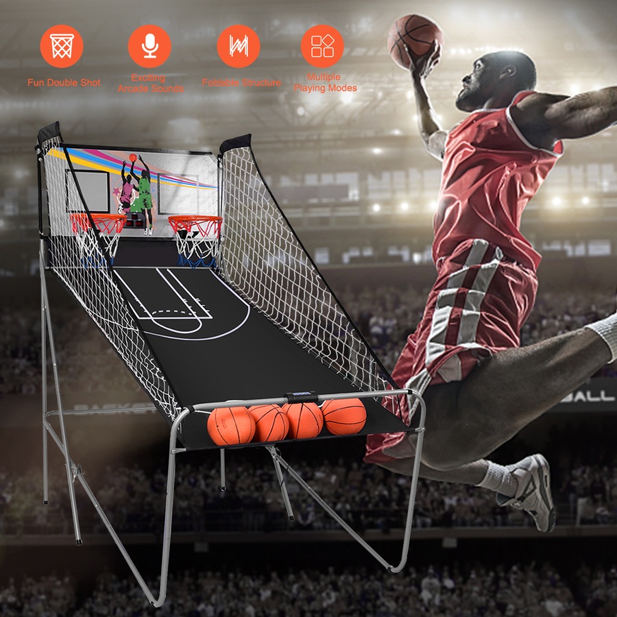 Costway Arcade Basketball Game 2-Player Basketball System Electronic Scoring Sports Indoor Exercise