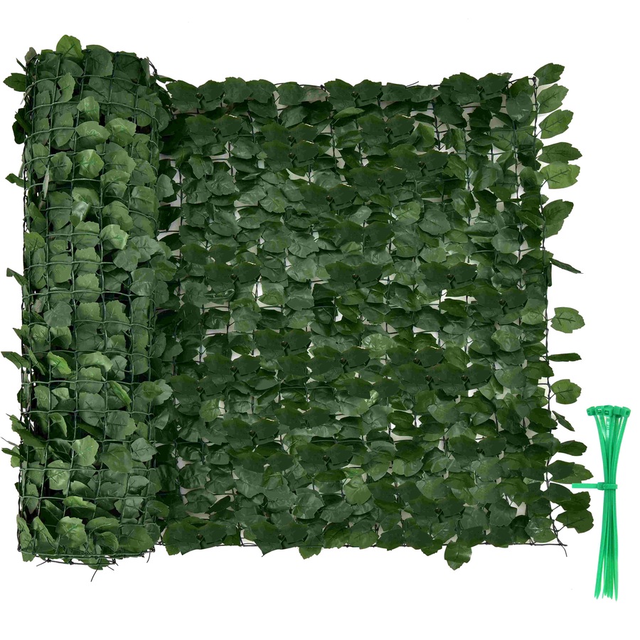 Costway Artificial Hedge Vertical Garden Panel Fake Ivy Leaf Privacy Fence Screen Grass Wall Outdoor Yard Decor 100x300cm