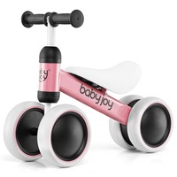 Costway 4 Wheels Balance Bike Ride On Toys Mini No Pedal Push Scooter Gift Pink