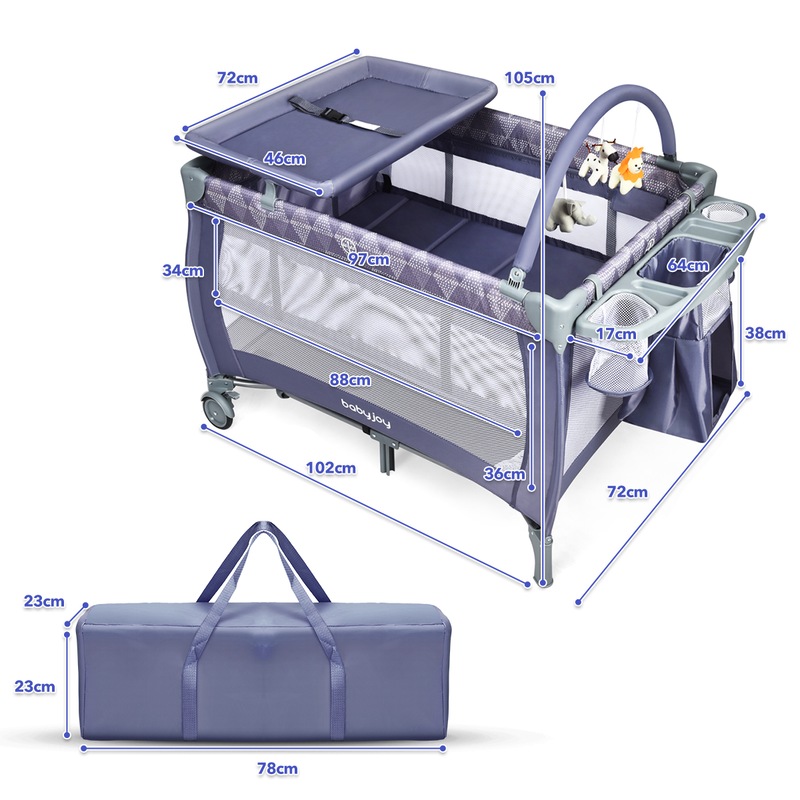 Buy Deluxe Baby Travel Cots Portable Foldable Portacot Infant