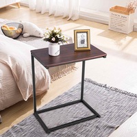 Costway C-Shape End Table Wood Sofa Side Table Bedside Coffee Table Office Living Bedroom