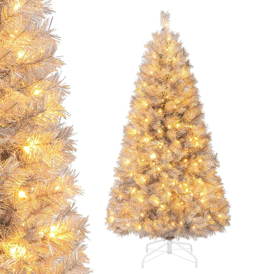 Costway 1.5M Twilight Sparkle Fir Christmas Tree w/Shimmering Multi Lights
