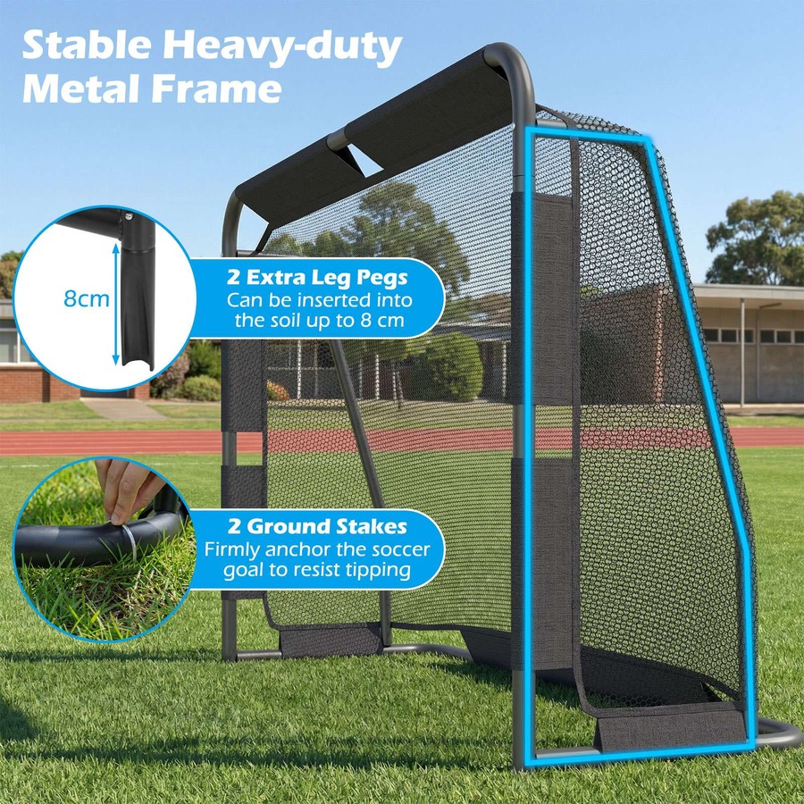 Costway 1.82x1.2m Soccer Goal Football Net Set w/PE Netting & Metal Frame Backyard Training Outdoor Sports