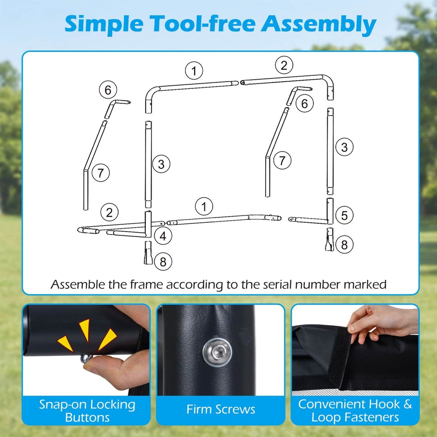 Costway 1.82x1.2m Soccer Goal Football Net Set w/PE Netting & Metal Frame Backyard Training Outdoor Sports