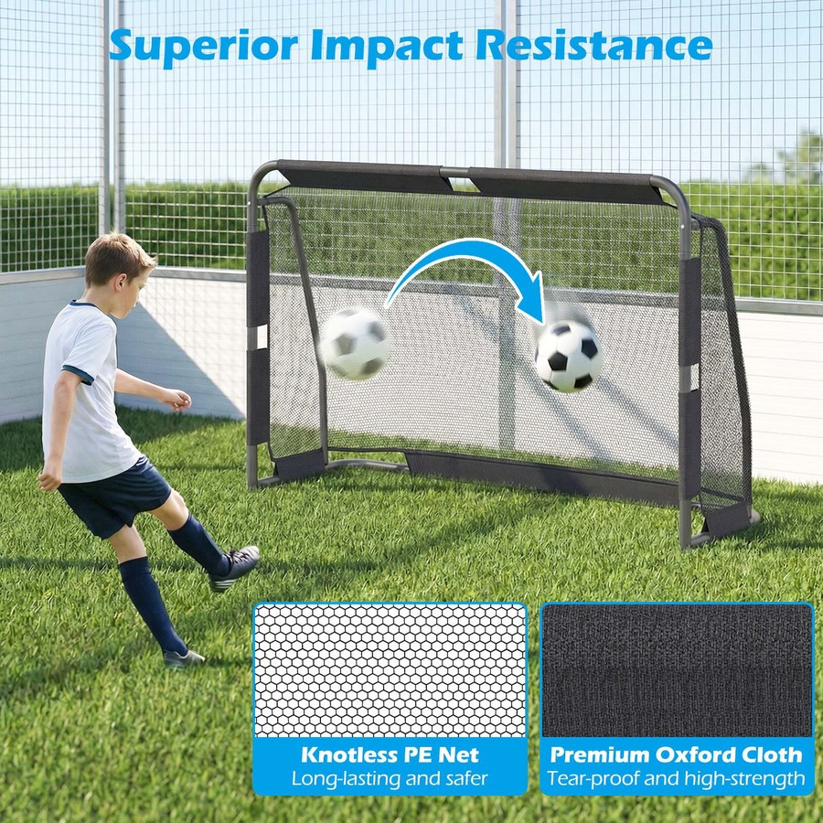 Costway 1.82x1.2m Soccer Goal Football Net Set w/PE Netting & Metal Frame Backyard Training Outdoor Sports