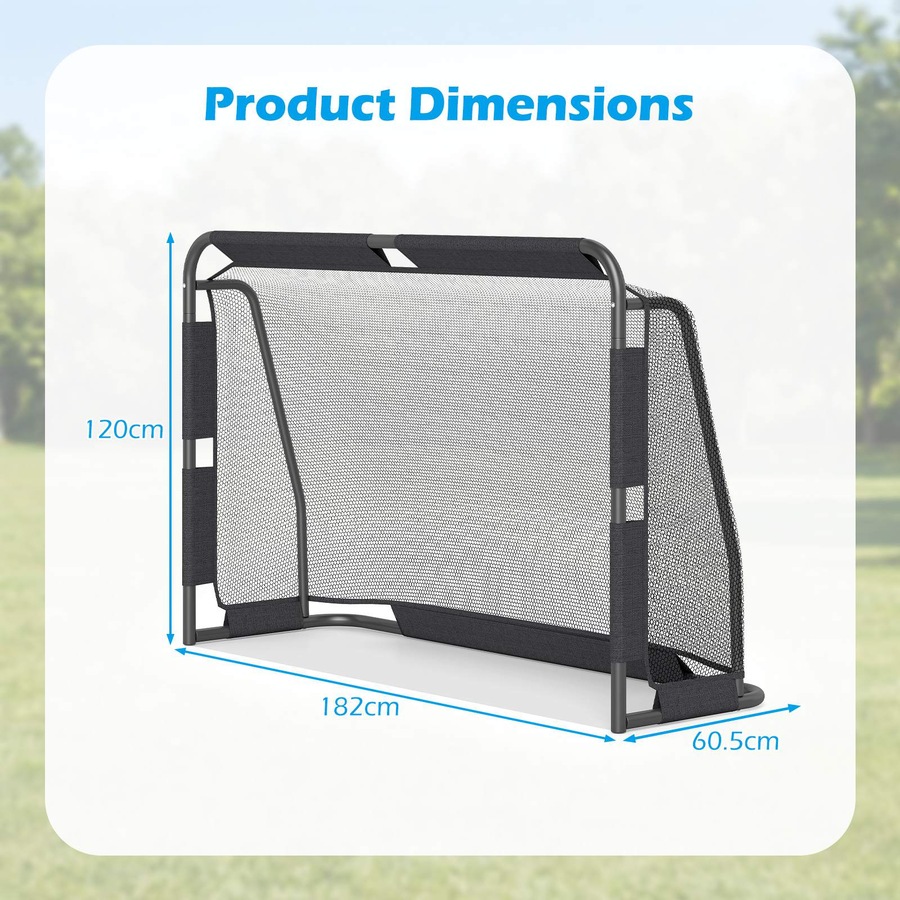 Costway 1.82x1.2m Soccer Goal Football Net Set w/PE Netting & Metal Frame Backyard Training Outdoor Sports