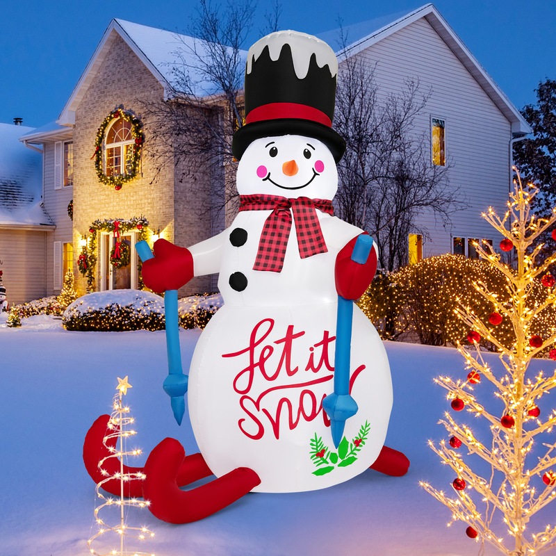 Buy Costway 1.85M Christmas Inflatable Snowmen LED Lights Blowup Decor