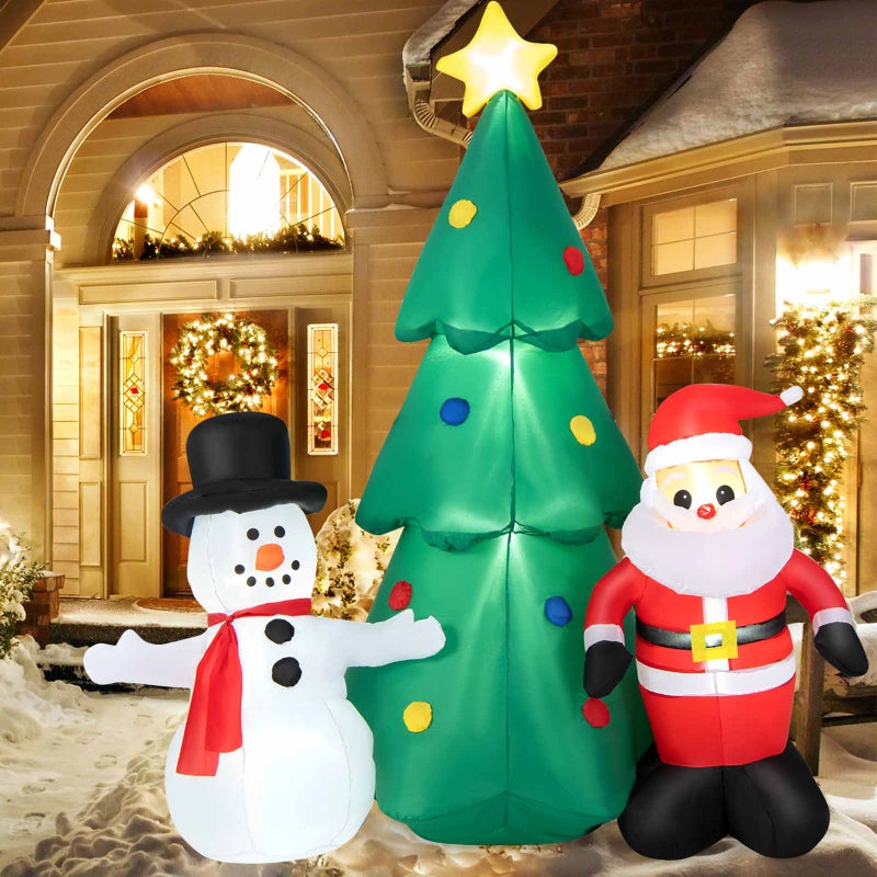 Buy Costway 1.8M Christmas Inflatable Santa Tree Snowman Outdoor Xmas ...