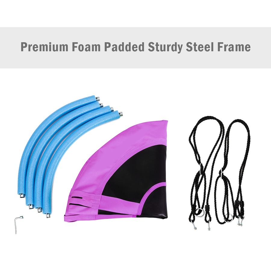 Costway Tree Swing Seat Flying Saucer Swing Hammock Chair Adult w/4 Adjustable Ropes Outdoor Garden Toy, Purple