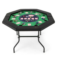 Costway 122x122cm Folding Poker Table For 8 Players Top Card Board Game Tabletop For Party Green