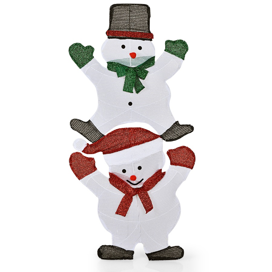 Costway 137CM Xmas Lighted Snowman 80 LEDs Christmas Lights Motif Decoration Indoor Outdoor Home Garden Yard Decor Gift