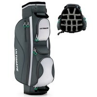 Costway 14 Dividers Golf Cart Bag Golf Travel Bag w/7 Zippered Pocket Cooler Bag Rain Hood