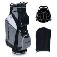 Costway 14-Way Golf Cart Stand Bag w/Cooler Bag Waterproof Valuable Pocket Rain Hood