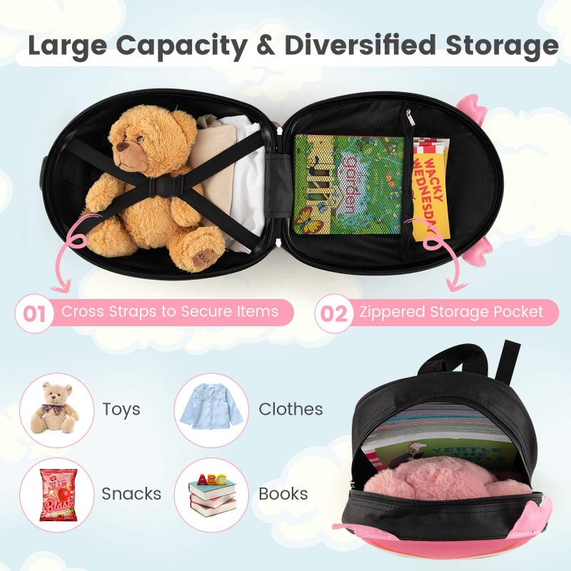 Buy Costway 16+12 Kids Luggage Set Travel Trolley Rolling Suitcase  Children Baggage Owl Backpack Gift Pink - MyDeal
