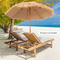 Costway 2.43m Patio Thatched Tiki Umbrella 8 Ribs Portable Hawaiian Hula Beach