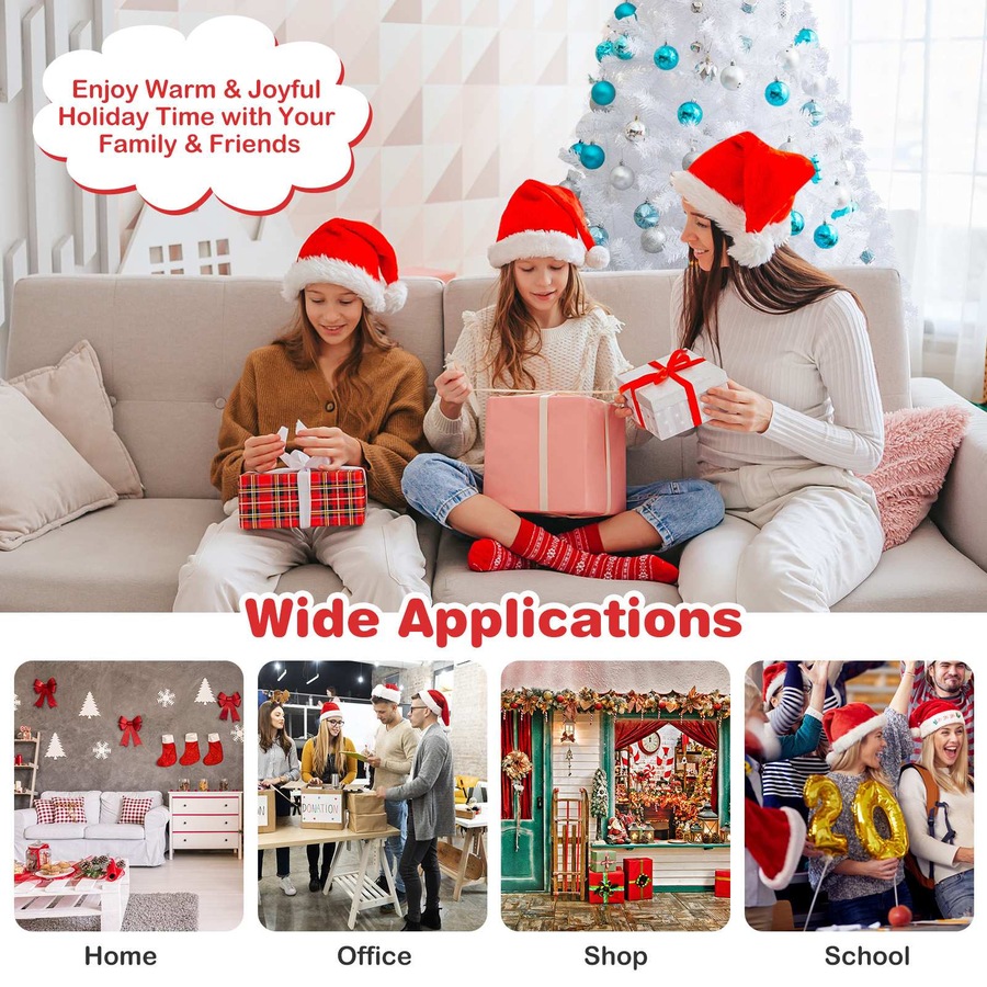 Costway 2.4M Snowy White Christmas Tree Xmas Home Decoration