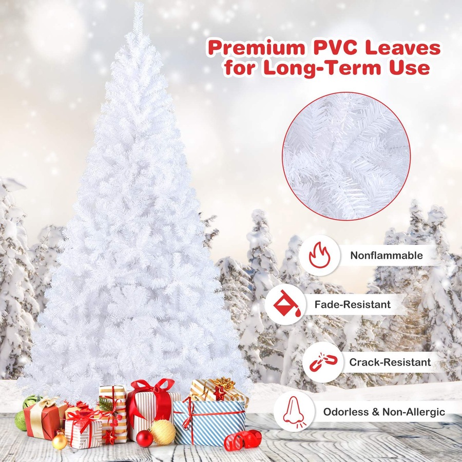 Costway 2.4M Snowy White Christmas Tree Xmas Home Decoration