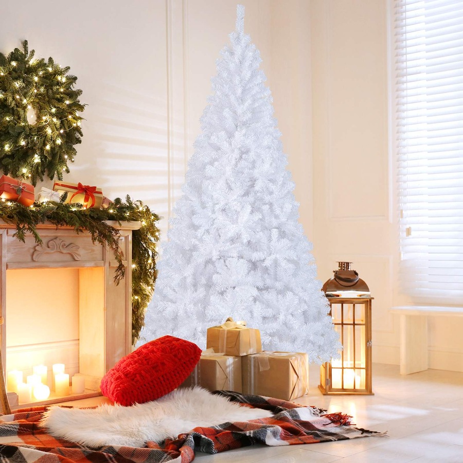 Costway 2.4M Snowy White Christmas Tree Xmas Home Decoration