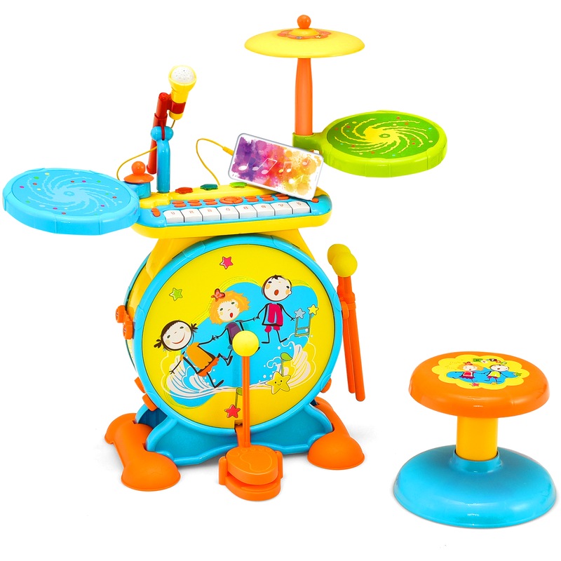 Buy Costway Kids Drum Kit Set Cymbal Keyboard Musical Toys Birthday