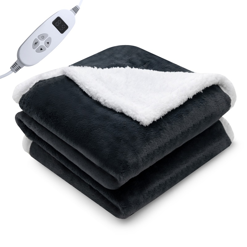 Buy Costway Electric Heated Throw Blanket 320GSM Rabbit Velvet Rug
