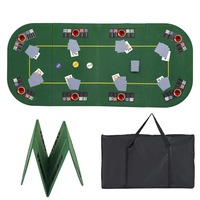 Costway 201cm 8-Player Portable Folding Poker Table Top Board Game Tabletop w/Carry Bag & Cup Holders for Party