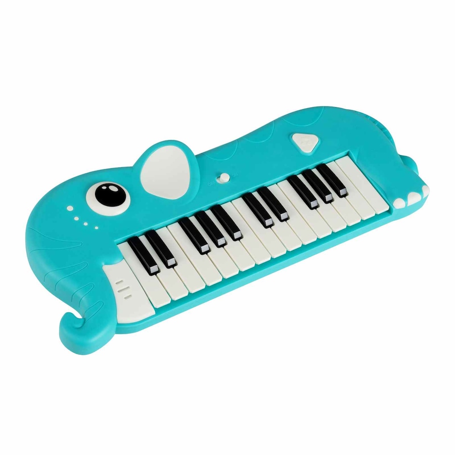 Costway 25-Key Piano Keyboard Elephant Shape Toy Piano Portable Musical Instrument w/Music & Light Blue