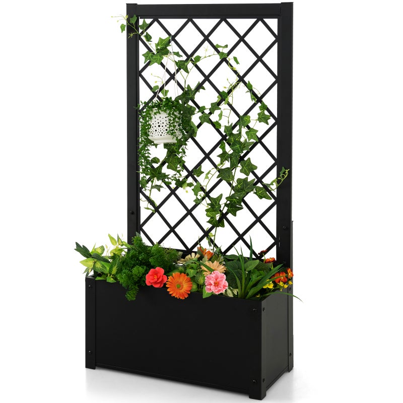 Buy Costway 2in1 Raised Garden Bed Metal Planter Box Climbing Plants w ...