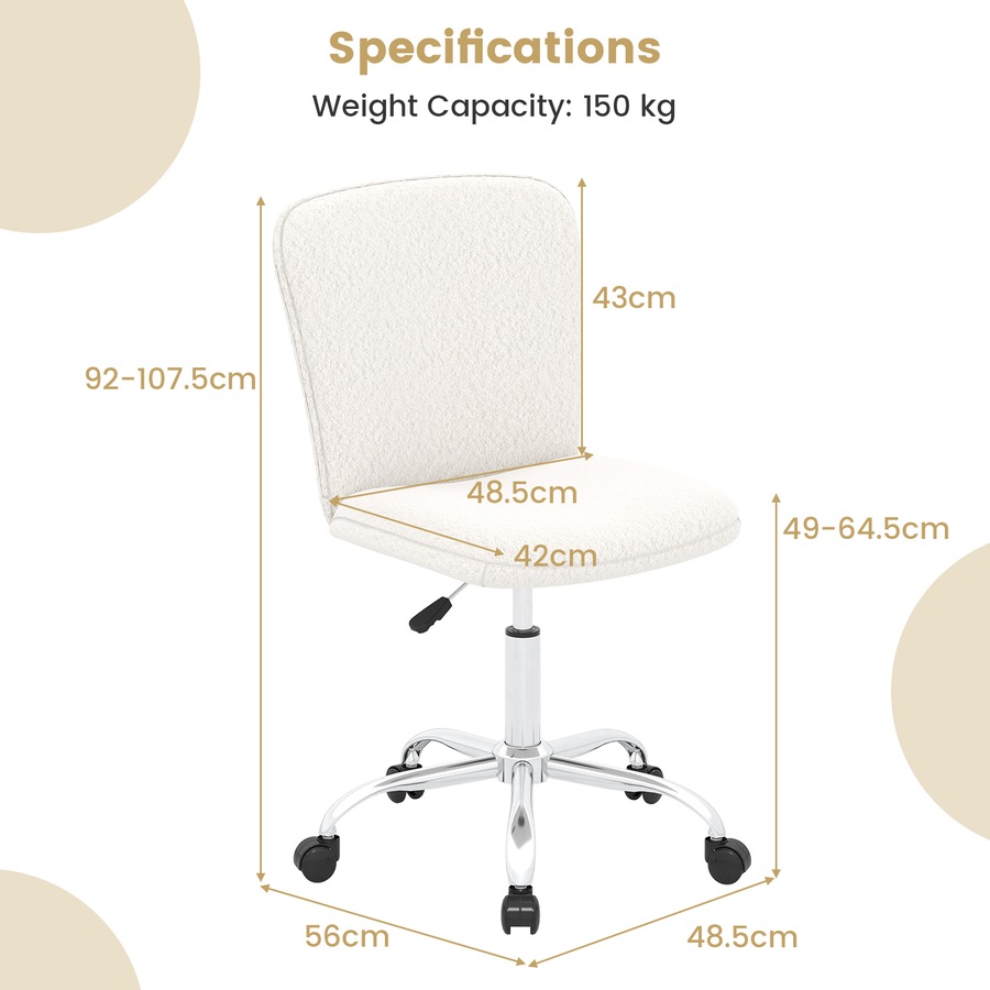 Costway 2PC Height-adjustable Ergonomic Mesh Office Chair Breathable Swivel Computer Desk Chair