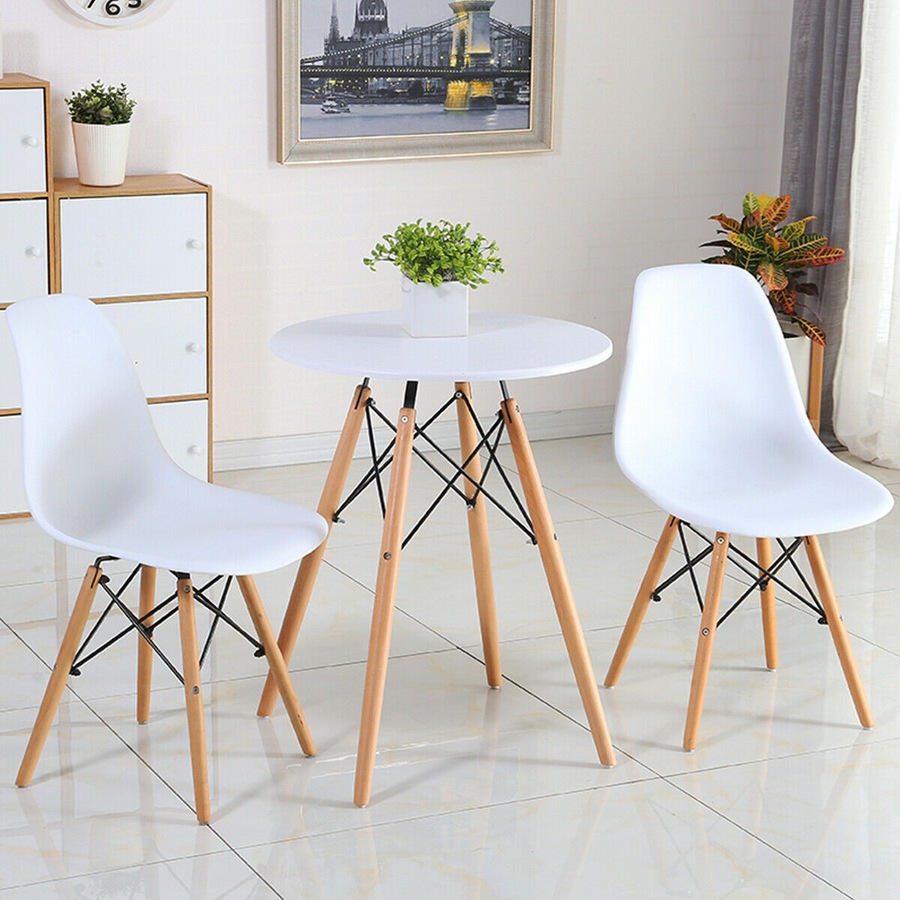 Costway 2x Retro Replica Eames DSW Dining Chair Wood Side Chair Home Cafe Living