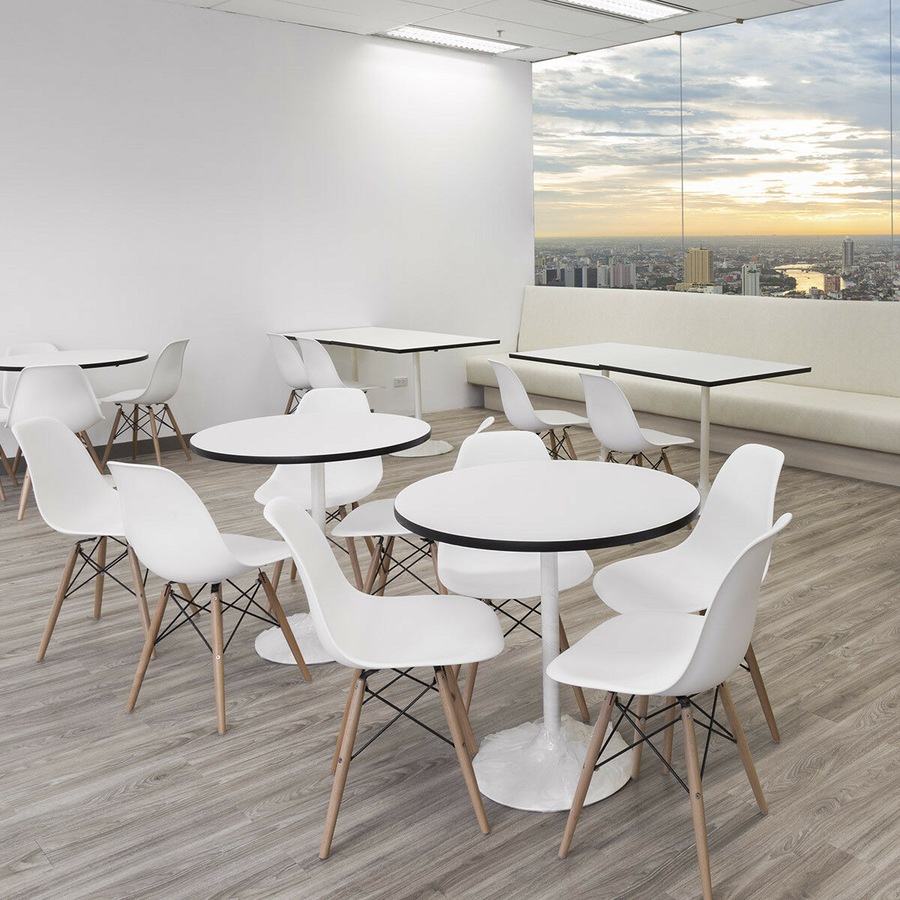 Costway 2x Retro Replica Eames DSW Dining Chair Wood Side Chair Home Cafe Living